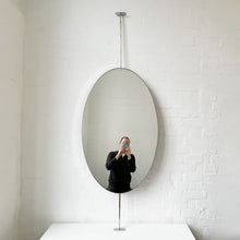 Ovalis™ Floor to Ceiling Attached Mirror with a Nickel Plated Frame