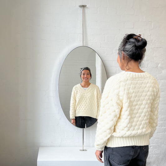 Set of 2 Ovalis™ Countertop-to-Ceiling Mirrors with Nickel-Plated Frame