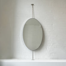 Ovalis™ Floor to Ceiling Attached Mirror with a Nickel Plated Frame