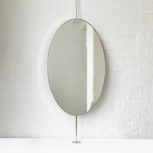 Ovalis™ Floor to Ceiling Attached Mirror with a Nickel Plated Frame