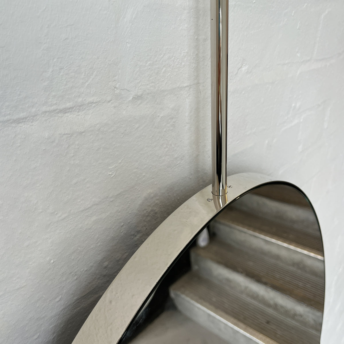 Contemporary Ovalis™ Countertop to Ceiling Attached Mirror with Nickel Plated Frame