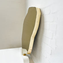 Contemporary Gold Tinted Freeform Illuminated Mirror with Brass Frame - D