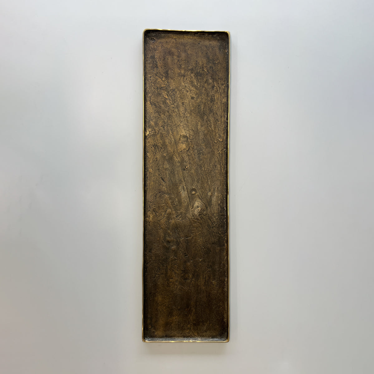 Large Handmade Cast Bronze Decorative Tray Inspired by Wabi-Sabi