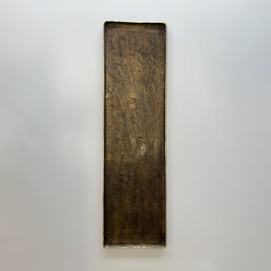 Large Handmade Cast Bronze Decorative Tray Inspired by Wabi-Sabi