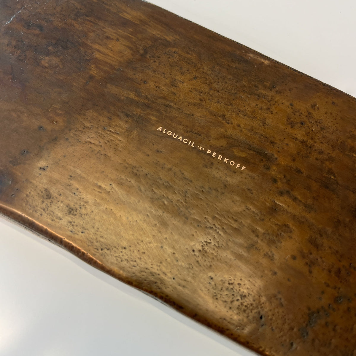 Large Handmade Cast Bronze Decorative Tray Inspired by Wabi-Sabi