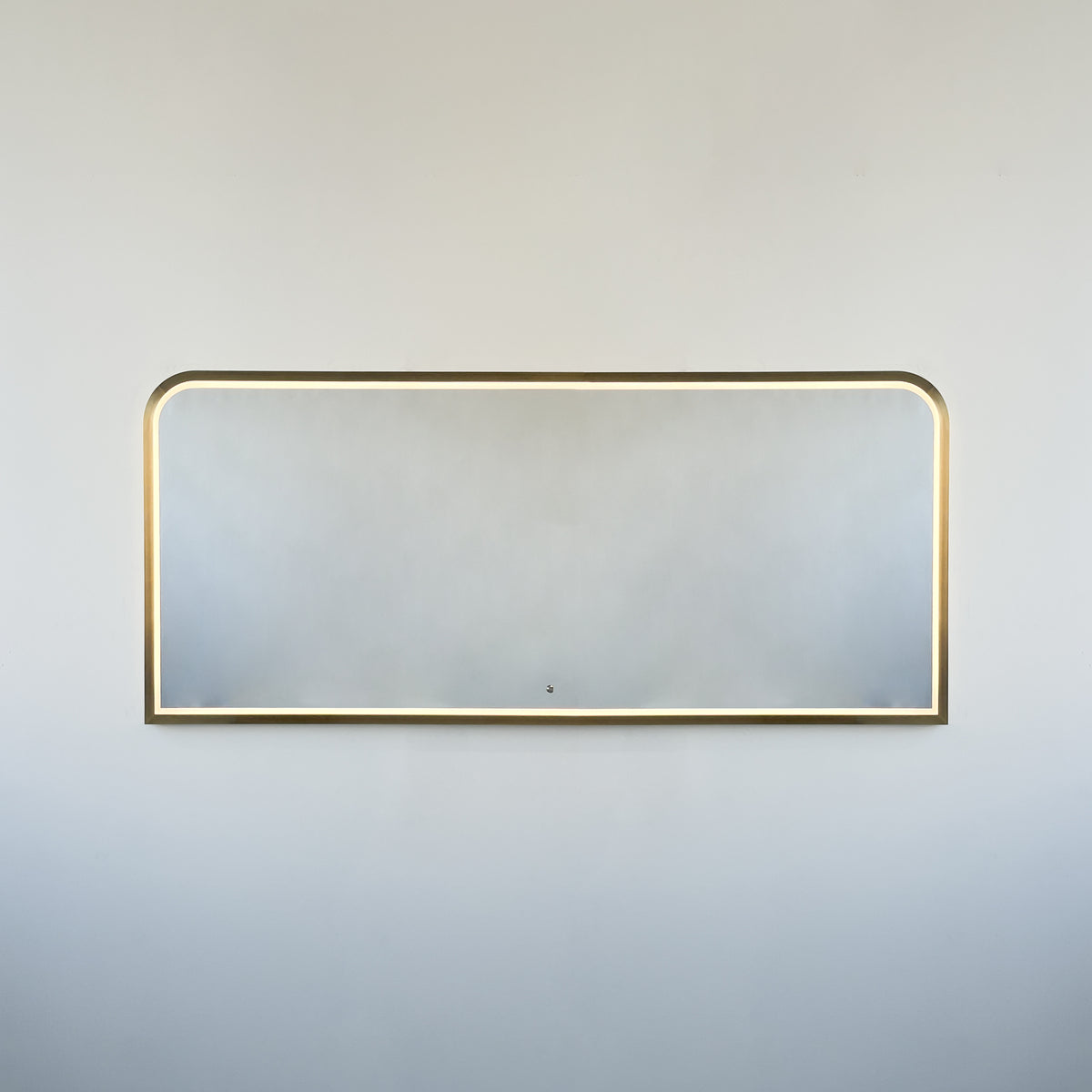 Decorative Oversized Illuminated Landscape Rectangular Mirror with Bronze Patina Frame