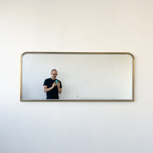 Decorative Oversized Illuminated Landscape Rectangular Mirror with Bronze Patina Frame