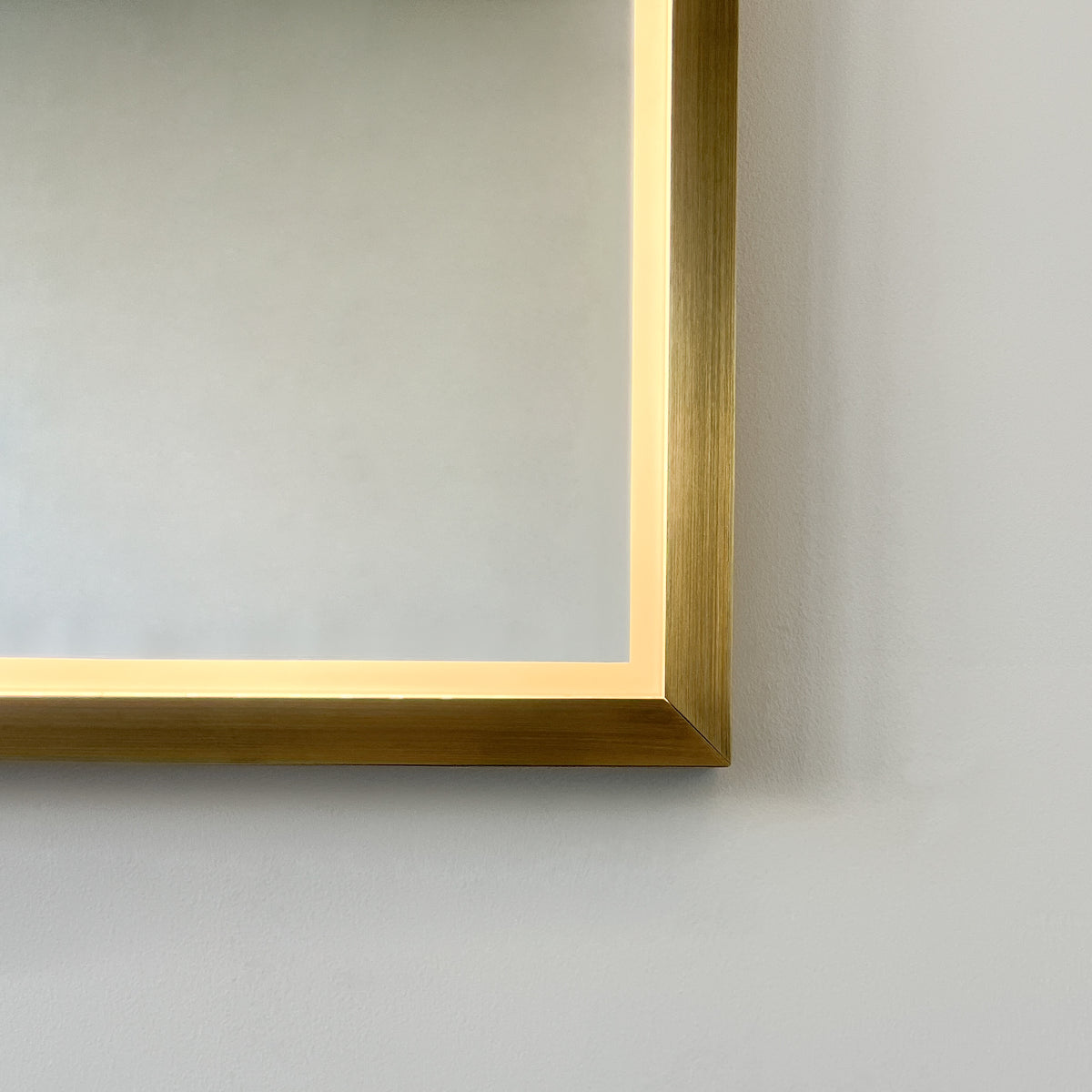 Decorative Oversized Illuminated Landscape Rectangular Mirror with Bronze Patina Frame