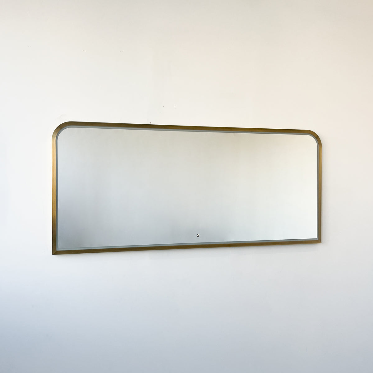 Decorative Oversized Illuminated Landscape Rectangular Mirror with Bronze Patina Frame