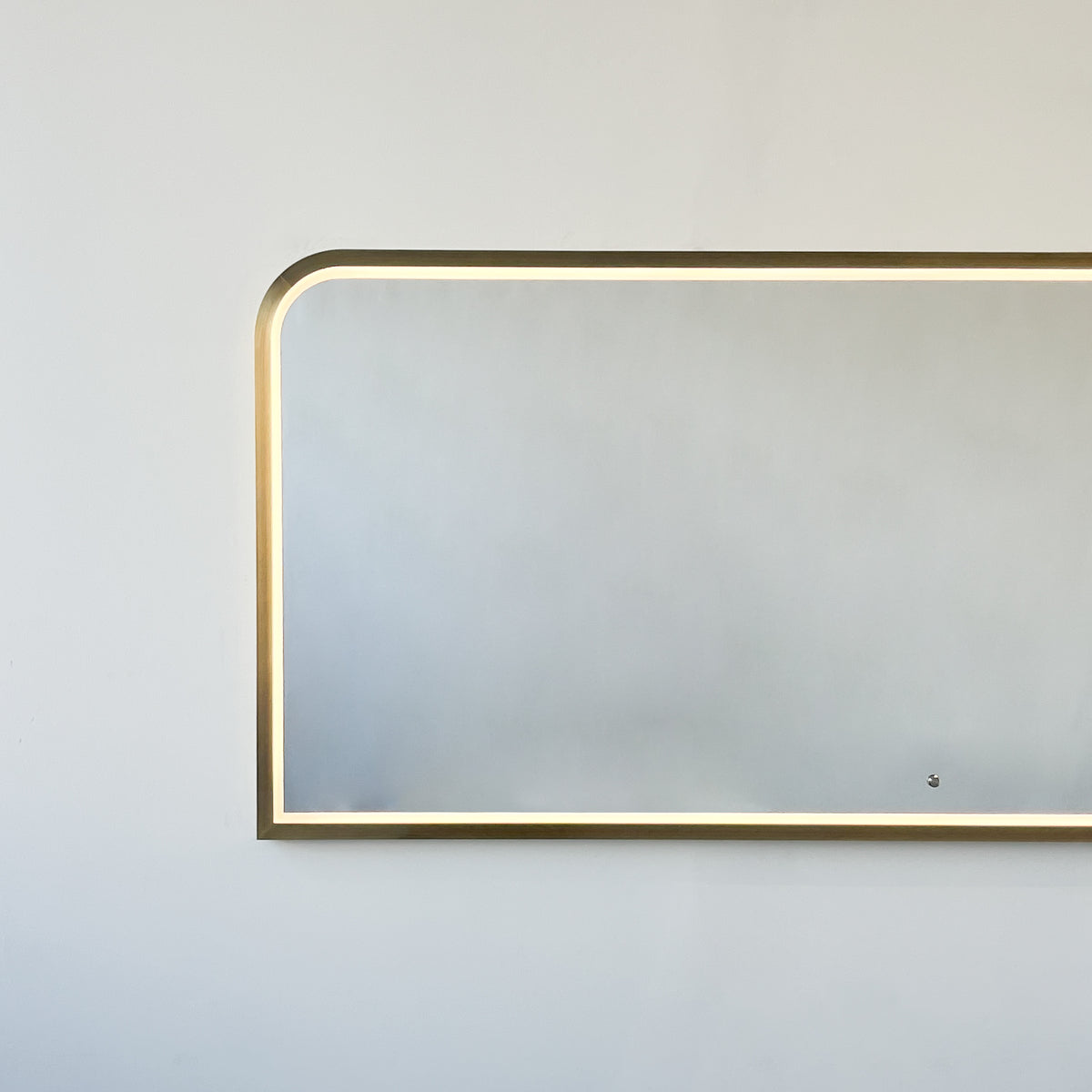 Decorative Oversized Illuminated Landscape Rectangular Mirror with Bronze Patina Frame
