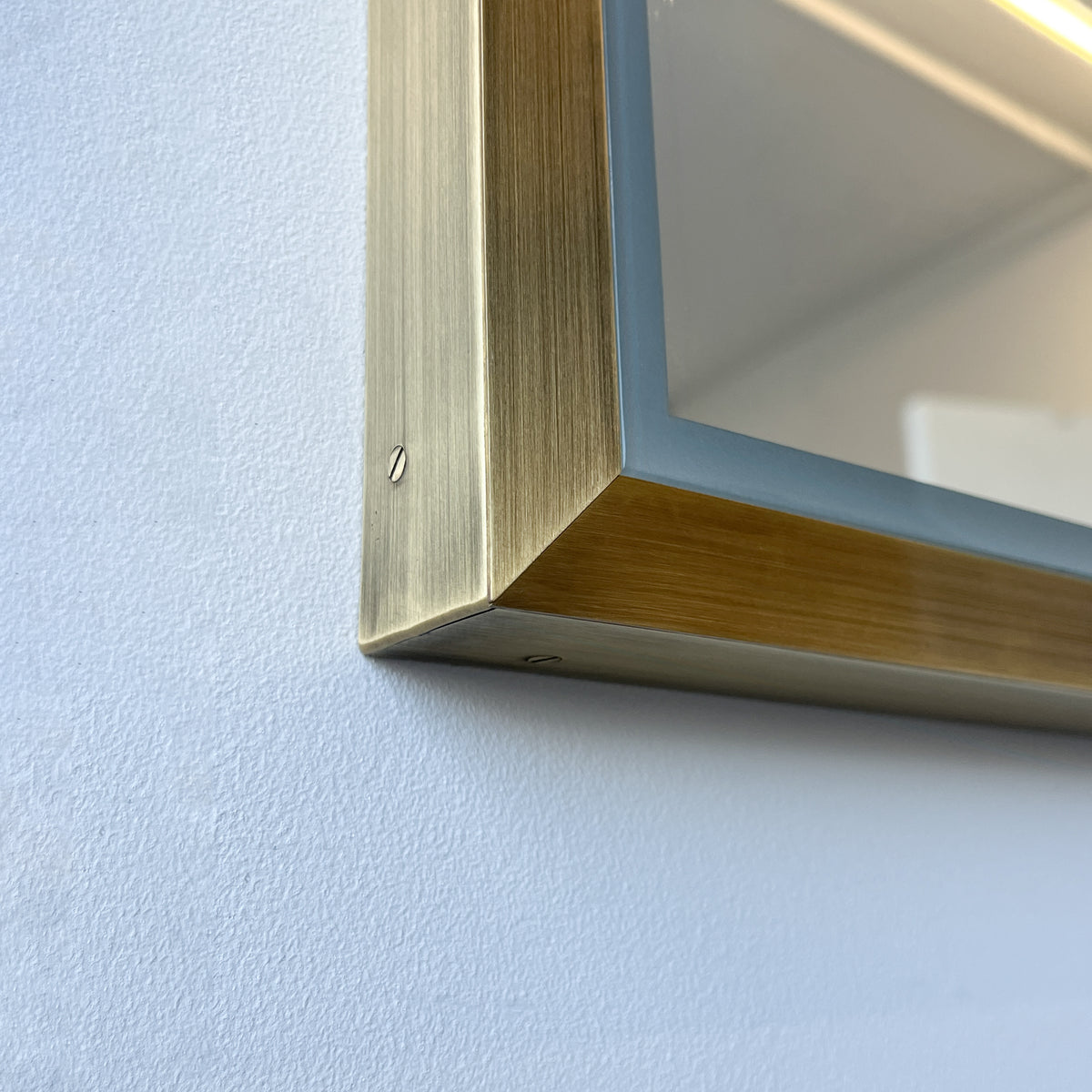 Decorative Oversized Illuminated Landscape Rectangular Mirror with Bronze Patina Frame