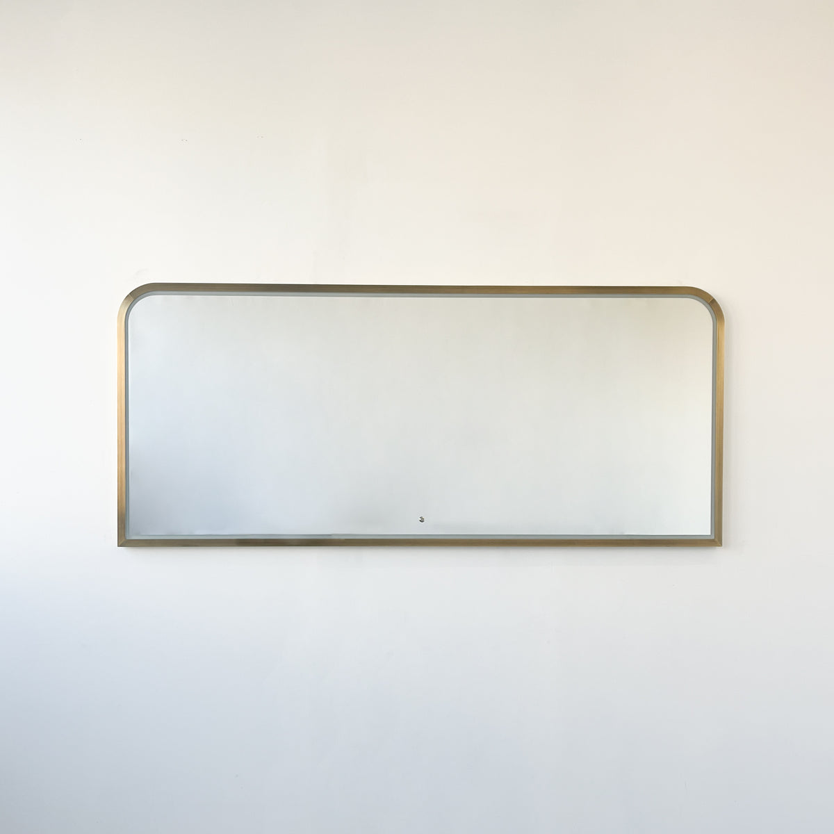 Decorative Oversized Illuminated Landscape Rectangular Mirror with Bronze Patina Frame