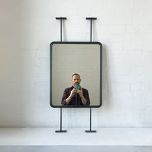 Countertop to Ceiling Quadris™ Mirror with Blackened Stainless Steel Frame