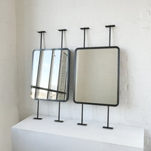 Set of 2 Countertop to Ceiling Quadris™ Mirror with Blackened Stainless Steel Frame