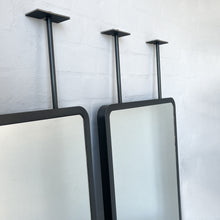 Set of 2 Countertop to Ceiling Quadris™ Mirror with Blackened Stainless Steel Frame