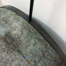 Orbis™ Suspended Round Mirror with Contemporary Blackened Stainless Steel Frame