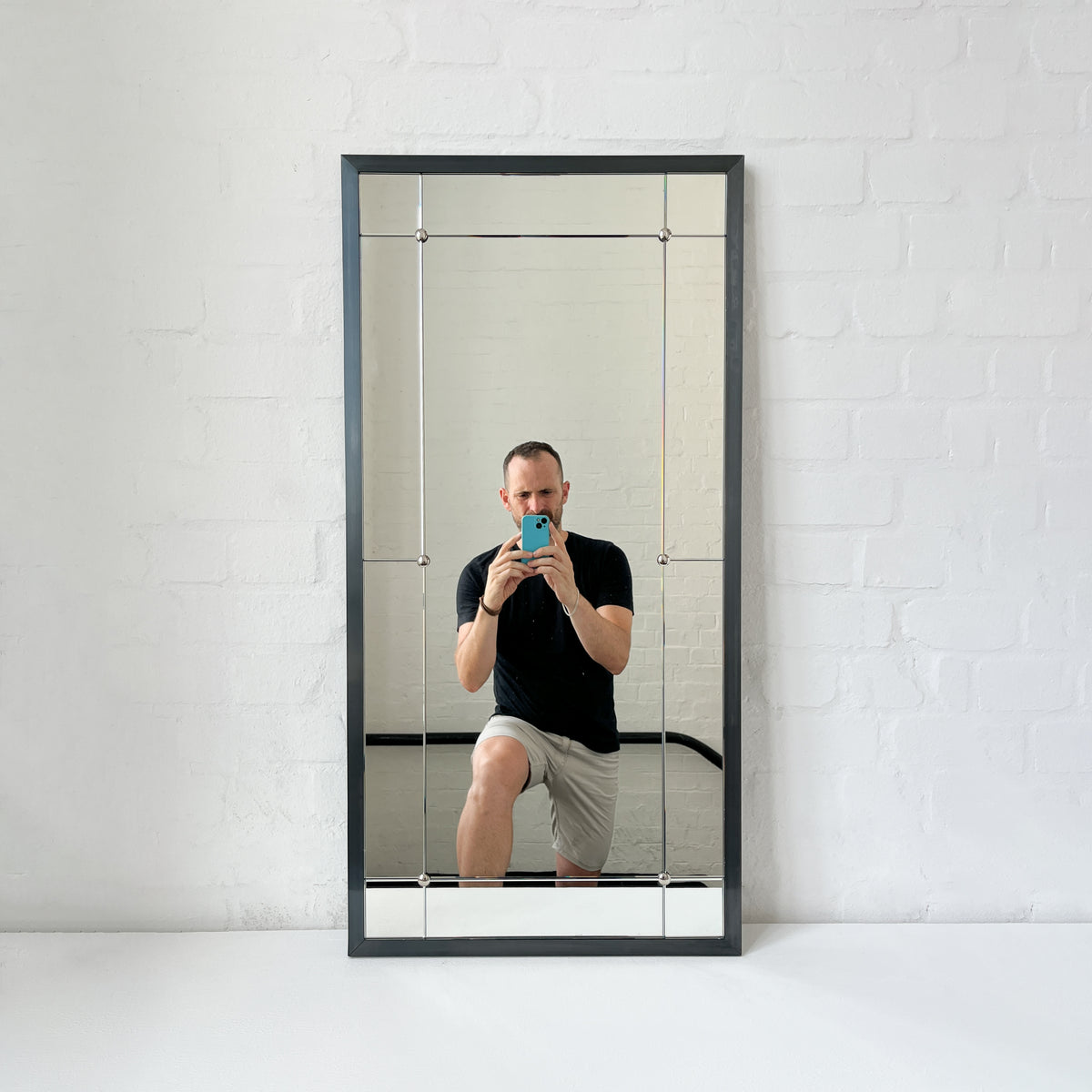 Quadris™ Rectangular Multi-Panelled Mirror with Blackened Metal Frame