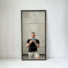 Quadris™ Rectangular Antiqued Panelled Mirror with Bronze Patina Frame