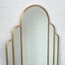 Stunning Art Deco Arched Handcrafted Mirror with Brass Frame