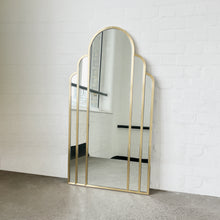 Stunning Art Deco Arched Handcrafted Mirror with Brass Frame