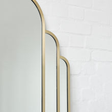 Stunning Art Deco Arched Handcrafted Mirror with Brass Frame