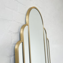 Stunning Art Deco Arched Handcrafted Mirror with Brass Frame