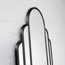 Stunning Art Deco Arched Handcrafted Mirror with Brass Frame