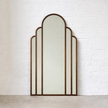 Stunning Art Deco Arched Handcrafted Mirror with Brass Frame