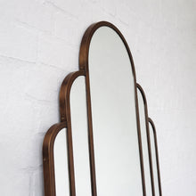 Stunning Art Deco Arched Handcrafted Mirror with Brass Frame