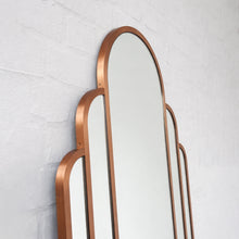 Stunning Art Deco Arched Handcrafted Mirror with Brass Frame