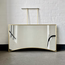 Ceiling Suspended Irregular shaped Mirror with Brushed Brass Full Frame