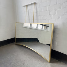 Ceiling Suspended Irregular shaped Mirror with Brushed Brass Full Frame
