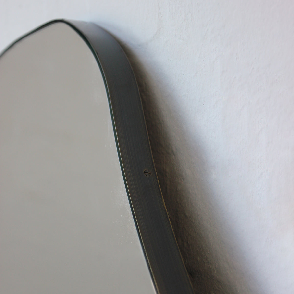 Freeform Organic Mirror with Minimalist Bronze Patina Frame - B