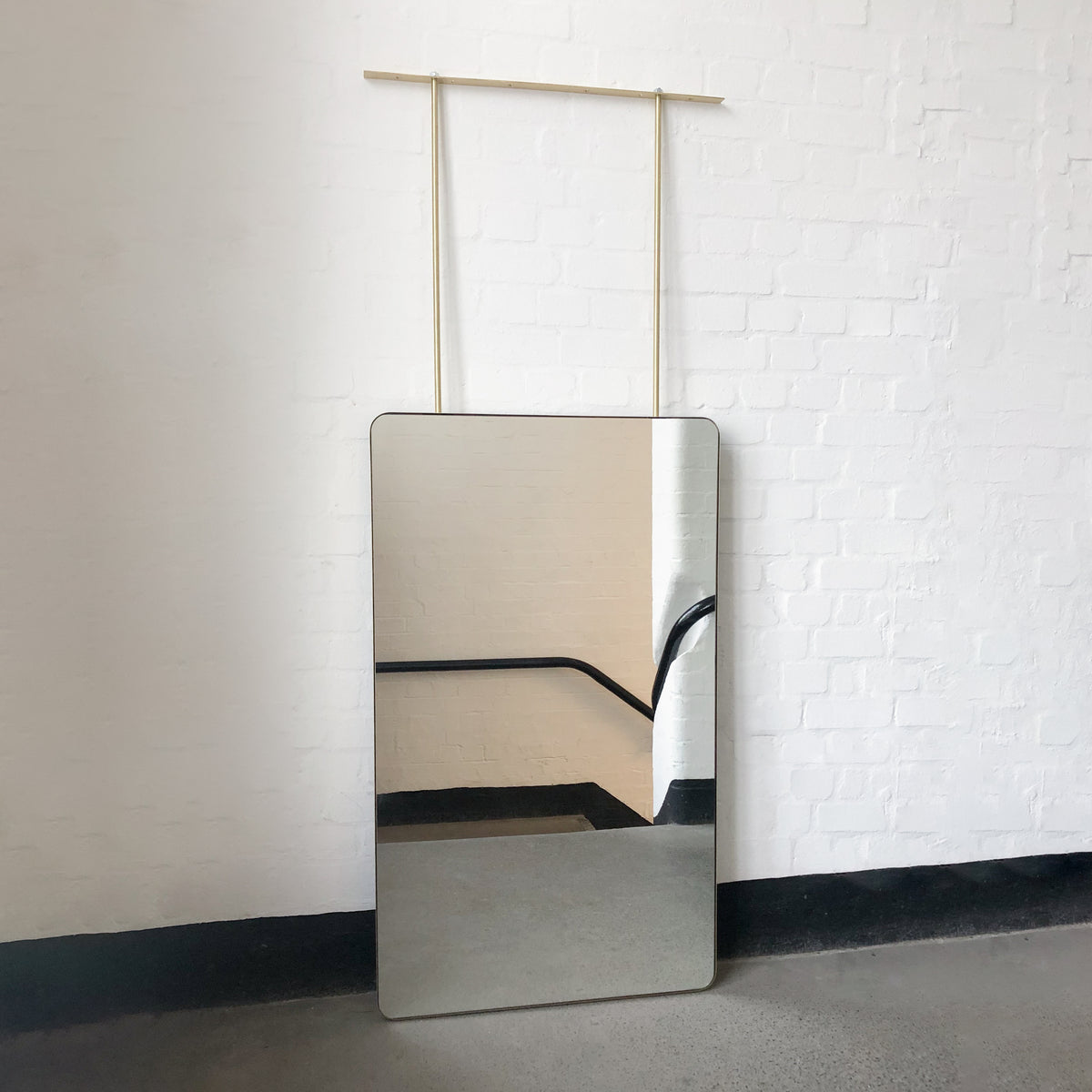 Set of 2 Quadris™ Mirrors with Brushed Brass Frame (1220 x 710mm)