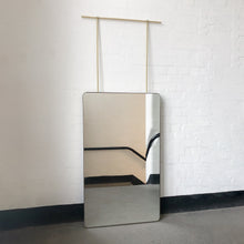 Quadris™ Modern Ceiling Hanging Suspended Rectangular Mirror with Brushed Brass Frame