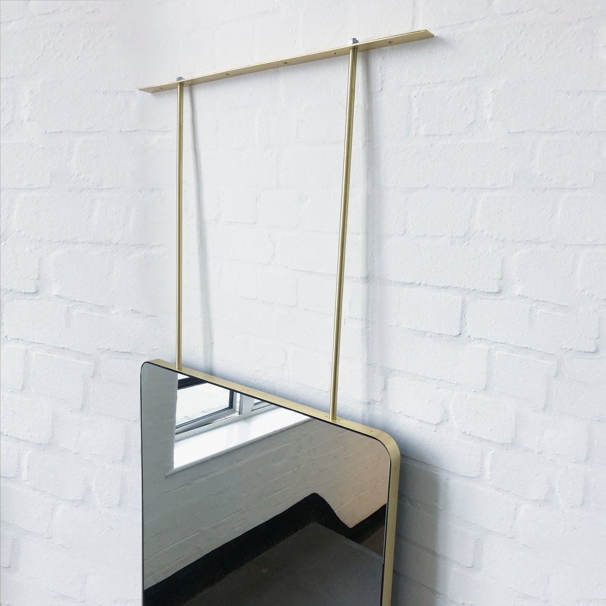 Set of 2 Quadris™ Mirrors with Brushed Brass Frame (1220 x 710mm)
