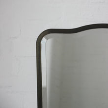 Mid Century Style Bevelled Mirror with Handcrafted Patina Full Frame - Vintage N.4