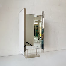 Triptych Countertop Mirror with Minimalist Nickel Plated Frame