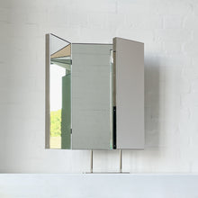 Triptych Countertop Mirror with Minimalist Nickel Plated Frame