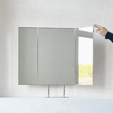 Triptych Countertop Mirror with Minimalist Nickel Plated Frame