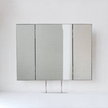 Triptych Countertop Mirror with Minimalist Nickel Plated Frame