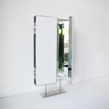 Triptych Countertop Mirror with Minimalist Nickel Plated Frame