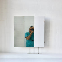 Triptych Countertop Mirror with Minimalist Nickel Plated Frame