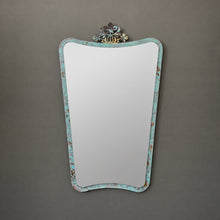 NEW Mid-Century style Mirror with Ornate Verdigris Bronze Patina Crown 2 Tipo Frame - Vintage N.2