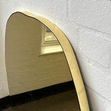 Contemporary Gold Tinted Freeform Mirror with Brass Frame - F