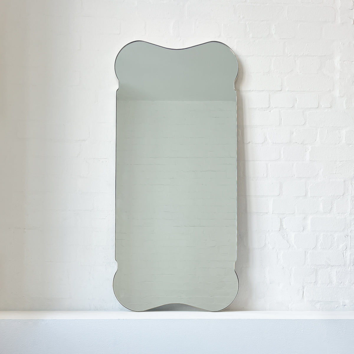 Mid-century style Freeform Mirror with Brass Frame - Vintage N.5
