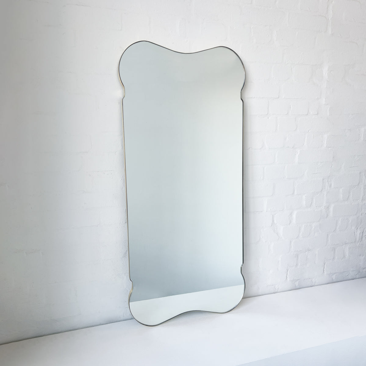 Mid-century style Freeform Mirror with Brass Frame - Vintage N.5