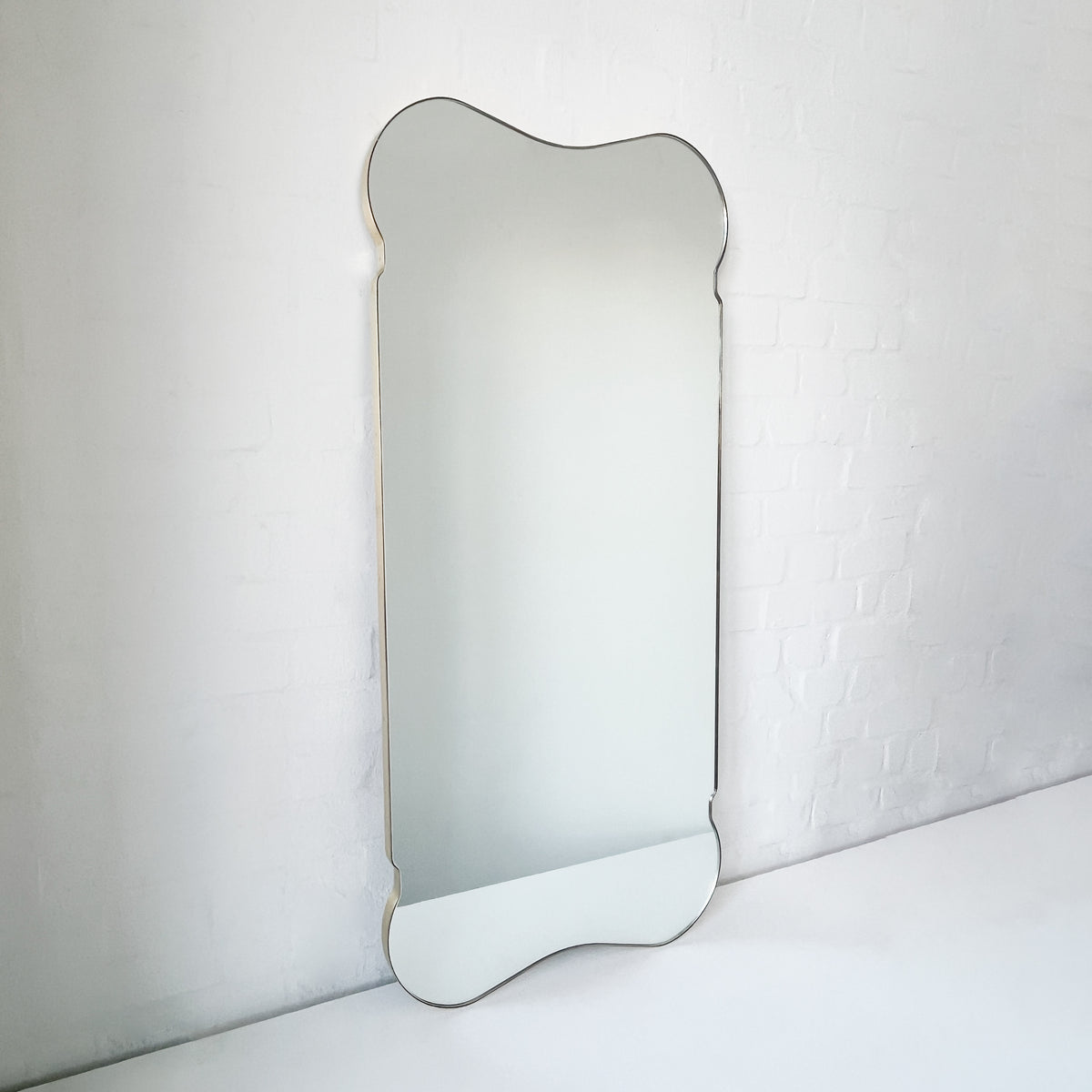 Mid-century style Freeform Mirror with Brass Frame - Vintage N.5