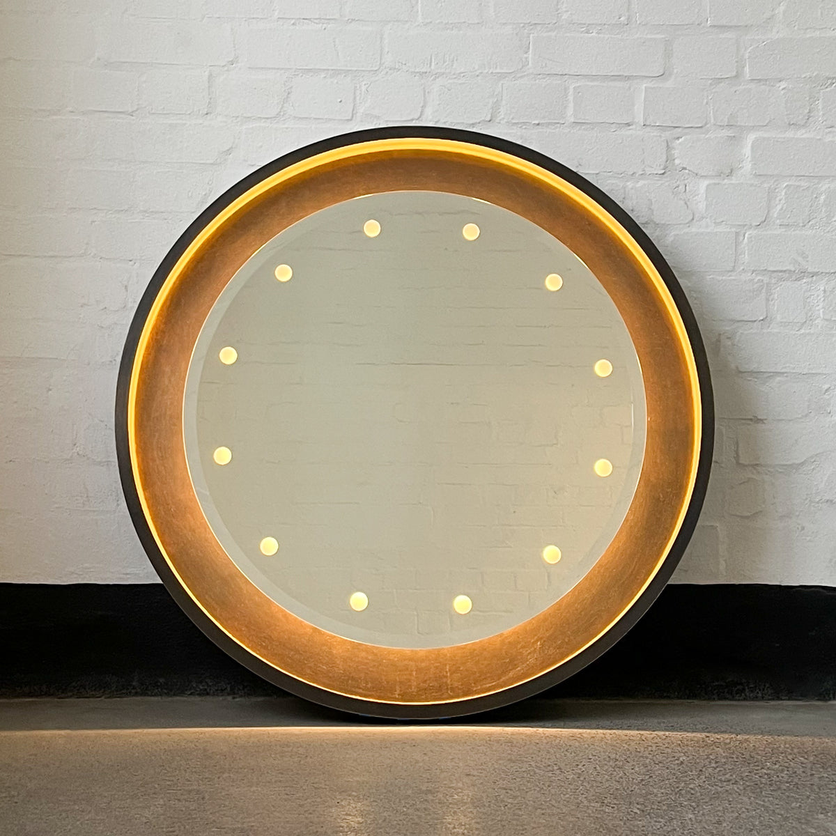 Special edition Orbis™ Round Mirror with Brass Frame, Bevel and Bespoke Illumination