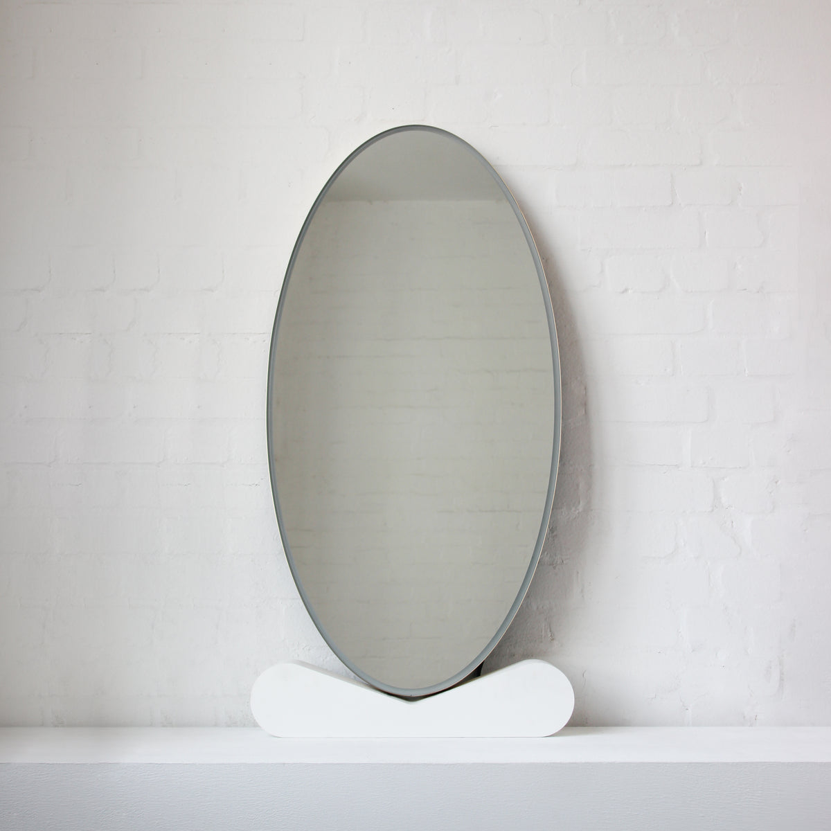 Ovalis™ Oval shaped Front Illuminated Modern Large Mirror with a Brushed Brass Frame